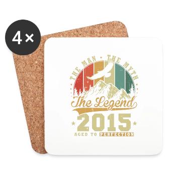 Vintage 2015 Man Myth Legend Birthday Retro - Coasters (set of 4) - white - Front