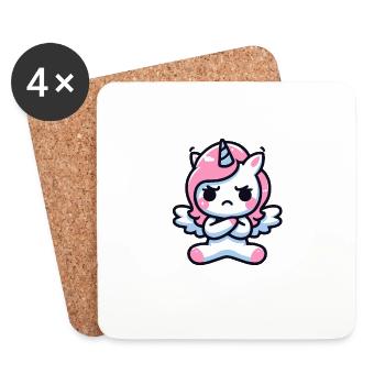 Forgive But Never Forget Cute Unicorn Funny - Coasters (set of 4) - white - Front
