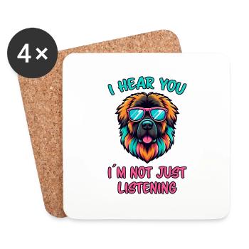 Leonberger Saying Funny Leonberger Gift - Coasters (set of 4) - white - Front