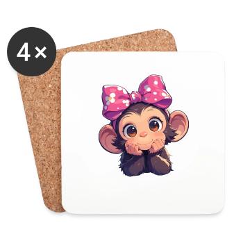 Chimpanzee Schimpansen Schimpanse - Untersetzer (4er-Set) - Weiß - Vorne