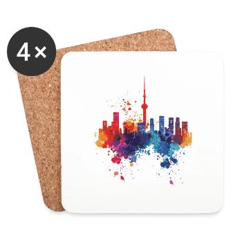 Tokyo: - Dessous de verre (lot de 4) - blanc - Devant