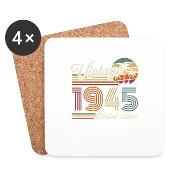Vintage Retro Jubiläumsgeschenk für 1945 geboren - Untersetzer (4er-Set) - Weiß - Vorne