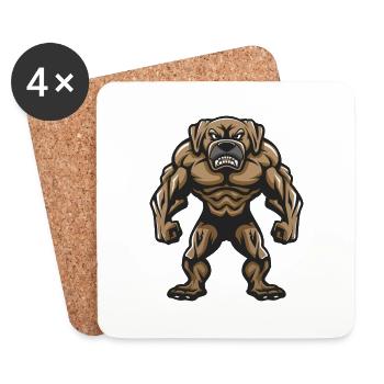 Boxer Hund Comic - Untersetzer (4er-Set) - Weiß - Vorne