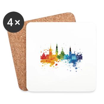 Hengelo - Dessous de verre (lot de 4) - blanc - Devant