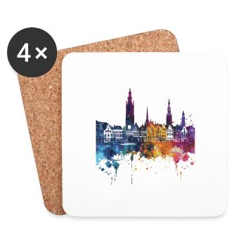 Kampen - Dessous de verre (lot de 4) - blanc - Devant