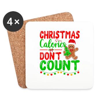 Christmas Calories Don't Count Cookie Gingerbread - Untersetzer (4er-Set) - Weiß - Vorne