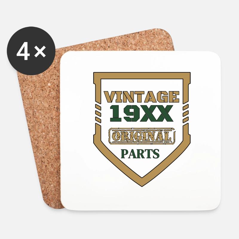 Vintage 19XX Originalteile - Untersetzer (4er-Set) - Weiß
