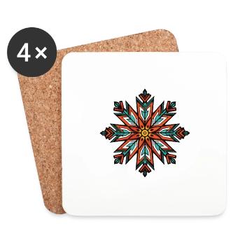 Frost Symbol Schnee Stern Winter - Untersetzer (4er-Set) - Weiß - Vorne