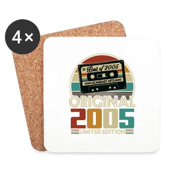 Original 2005 20e Anniversaire Cadeau Vintage - Dessous de verre (lot de 4) - blanc - Devant