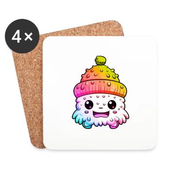Winter Eskimo Comic Wintery - Coasters (set of 4) - white - Front