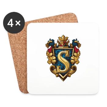 S Letter Logo Crown - Coasters (set of 4) - white - Front