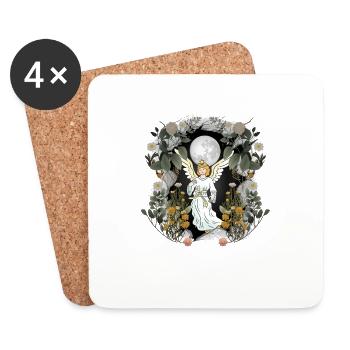 mystical, spiritual, angel, nature, nature lover - Coasters (set of 4) - white - Front