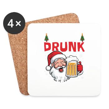 Merry Drunk I'm Christmas Spirit Wine Beer - Untersetzer (4er-Set) - Weiß - Vorne