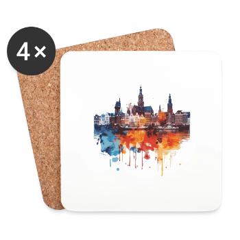 Land van Cuijk - Dessous de verre (lot de 4) - blanc - Devant