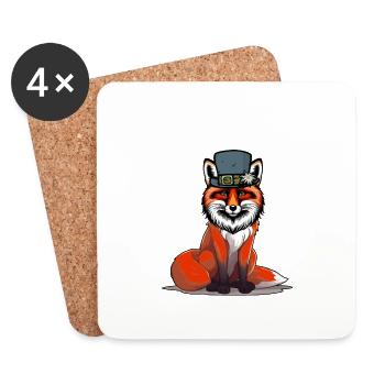 Tiroler Alpen Fuchs Füchse Österreich Schweiz - Untersetzer (4er-Set) - Weiß - Vorne