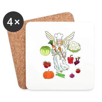 himmlisch Kochkunst Gastgeber Kochen Köche Koch - Untersetzer (4er-Set) - Weiß - Vorne