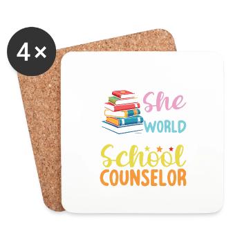 She Became A School Counselor für eine - Untersetzer (4er-Set) - Weiß - Vorne