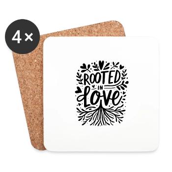 Rooted in Love - Coasters (set of 4) - white - Front
