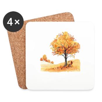Herbst Eichhörnchen Autumn Squirrel - Coasters (set of 4) - white - Front