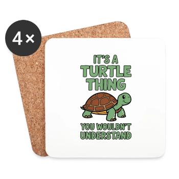 Turtle Saying Funny Turtles Gift - Coasters (set of 4) - white - Front