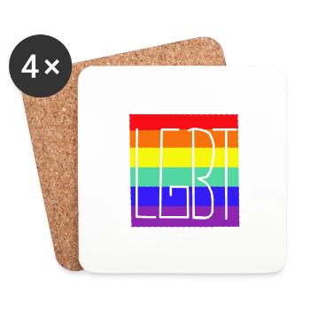LGBT Rainbow Flag Gay Pride - Coasters (set of 4) - white - Front