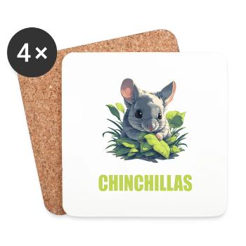 Chinchillas Chinchilla - Untersetzer (4er-Set) - Weiß - Vorne