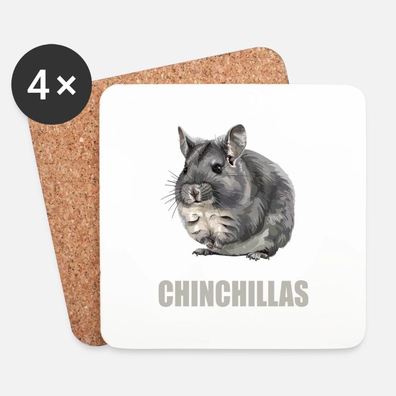 Chinchillas Chinchilla - Untersetzer (4er-Set) - Weiß