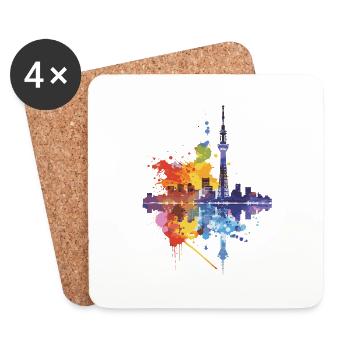 Tokyo - Dessous de verre (lot de 4) - blanc - Devant