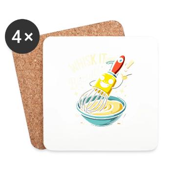 Schneebesen für den Keks - Untersetzer (4er-Set) - Weiß - Vorne