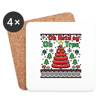 Hot Dog Christmas Tree ugly Weihnachts Weihnachten - Untersetzer (4er-Set) - Weiß - Vorne