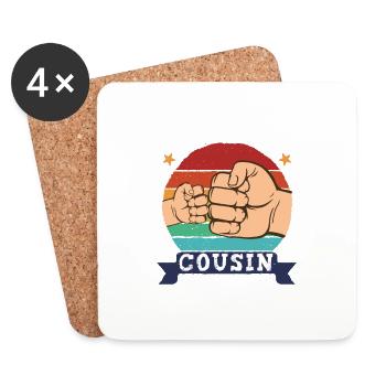 Ich werde Cousin 2029 Schwangerschaft Werdender - Untersetzer (4er-Set) - Weiß - Vorne