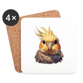 Cockatiel Nymphensittiche Nymphensittich - Untersetzer (4er-Set) - Weiß - Vorne