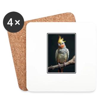 Cockatiel Nymphensittiche Nymphensittich - Coasters (set of 4) - white - Front