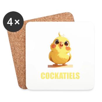 Cockatiel Nymphensittiche Nymphensittich - Coasters (set of 4) - white - Front