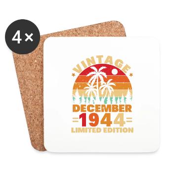 Dezember 1944 Vintage Retro Geburtstag - Untersetzer (4er-Set) - Weiß - Vorne