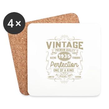 Vintage 1935 Perfection Anniversary Gift - Coasters (set of 4) - white - Front