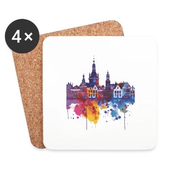 Roosendaal - Dessous de verre (lot de 4) - blanc - Devant