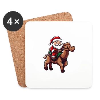 Kamel Weihnachtsmann - Untersetzer (4er-Set) - Weiß - Vorne