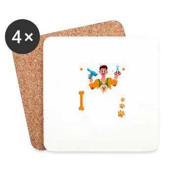 Relax The Dog Grommer is here - Coasters (set of 4) - white - Front