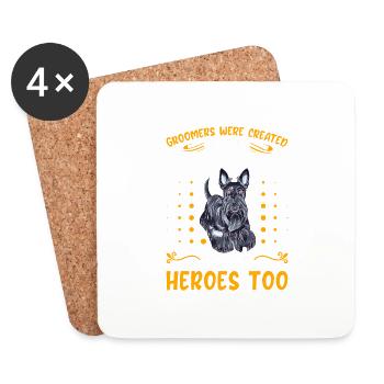 Groomers were created because matted dogs - Coasters (set of 4) - white - Front