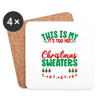 This Is My It's To Hot For Ugly Christmas Sweaters - Untersetzer (4er-Set) - Weiß - Vorne