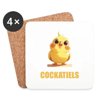 Cockatiel Nymphensittiche Nymphensittich - Untersetzer (4er-Set) - Weiß - Vorne