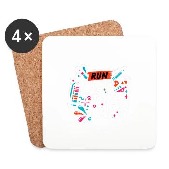 Run Laps Take Naps 5 - Untersetzer (4er-Set) - Weiß - Vorne