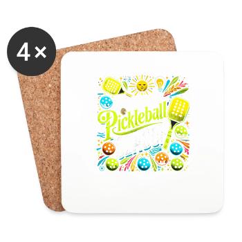 Es ist immer Pickleball-Saison - Untersetzer (4er-Set) - Weiß - Vorne