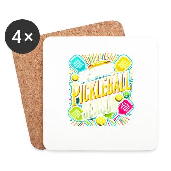 Es ist immer Pickleball-Saison - Untersetzer (4er-Set) - Weiß - Vorne