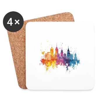 Katowice - Dessous de verre (lot de 4) - blanc - Devant
