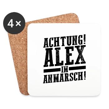 Alexander Alexandra Alexa Alex - Untersetzer (4er-Set) - Weiß - Vorne