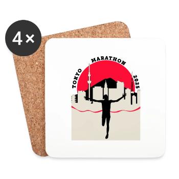Tokyo - Marathon – 2025 - Coasters (set of 4) - white - Front