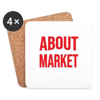 Ask Me About The Market 6 - Untersetzer (4er-Set) - Weiß - Vorne