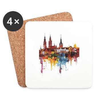 Ruda Śląska - Untersetzer (4er-Set) - Weiß - Vorne
